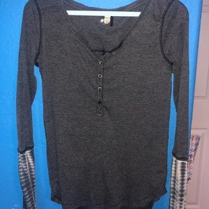 FreePeople Long Sleeve Top with Tie dye ends